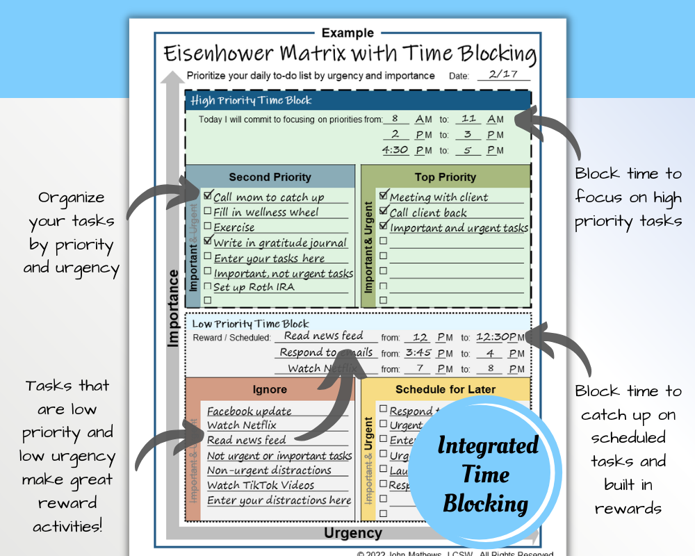 Eisenhower Matrix Template Bundle PDF Therapists Market