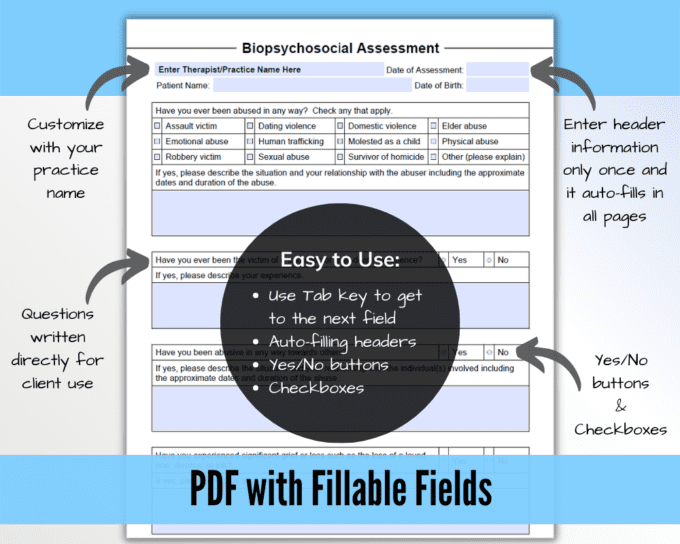 Biopsychosocial Assessment Template