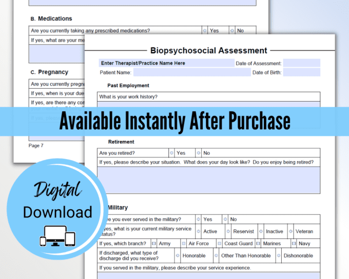 Biopsychosocial Assessment Template