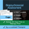 Biopsychosocial Assessment Template PDF Printable