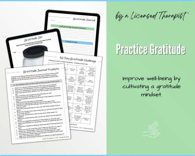 Self Care Planner including Gratitude Journal Prompts, Gratitude Journal, Gratitude Jar and 30 Day Gratitude Challenge