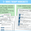 Self Care Planner including 5 Bonus Cognitive Behavioral Therapy (CBT) Worksheets. Includes CBT Triangle, Challenging Cognitive Distortions, List of Cognitive Distortions, REBT ABC Model Worksheet, CBT Thought Record, Break Bad Habits Worksheet