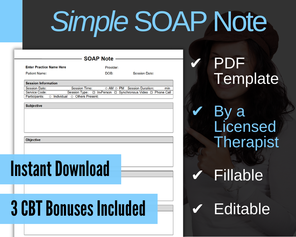 Simple Soap Note Template By A Licensed Therapist