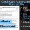 Credit Card Authorization Form, Credit Card on File, for Mental Health, Therapy Practices