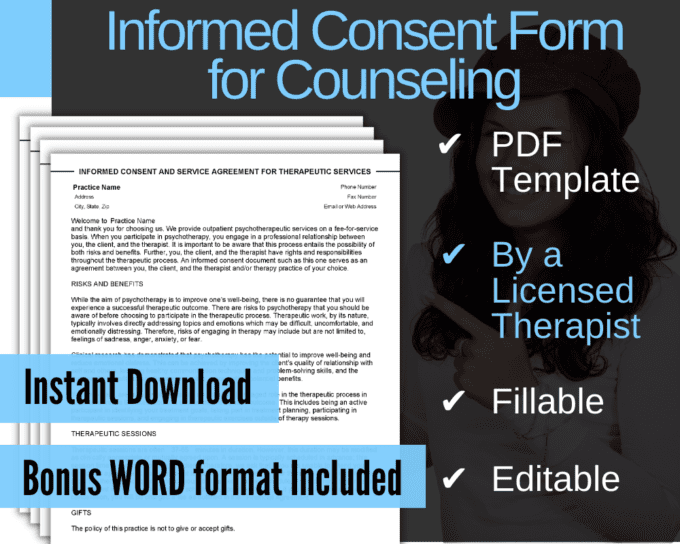 Informed Consent Form for Counseling and Therapy Template PDF WORD